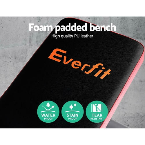 Banco de pesas con soporte para sentadillas y press de banca Everfit, equipo para gimnasio en casa de 200kg.