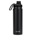 Botella de agua deportiva de acero inoxidable DRINCO® de 22 onzas - Color negro.