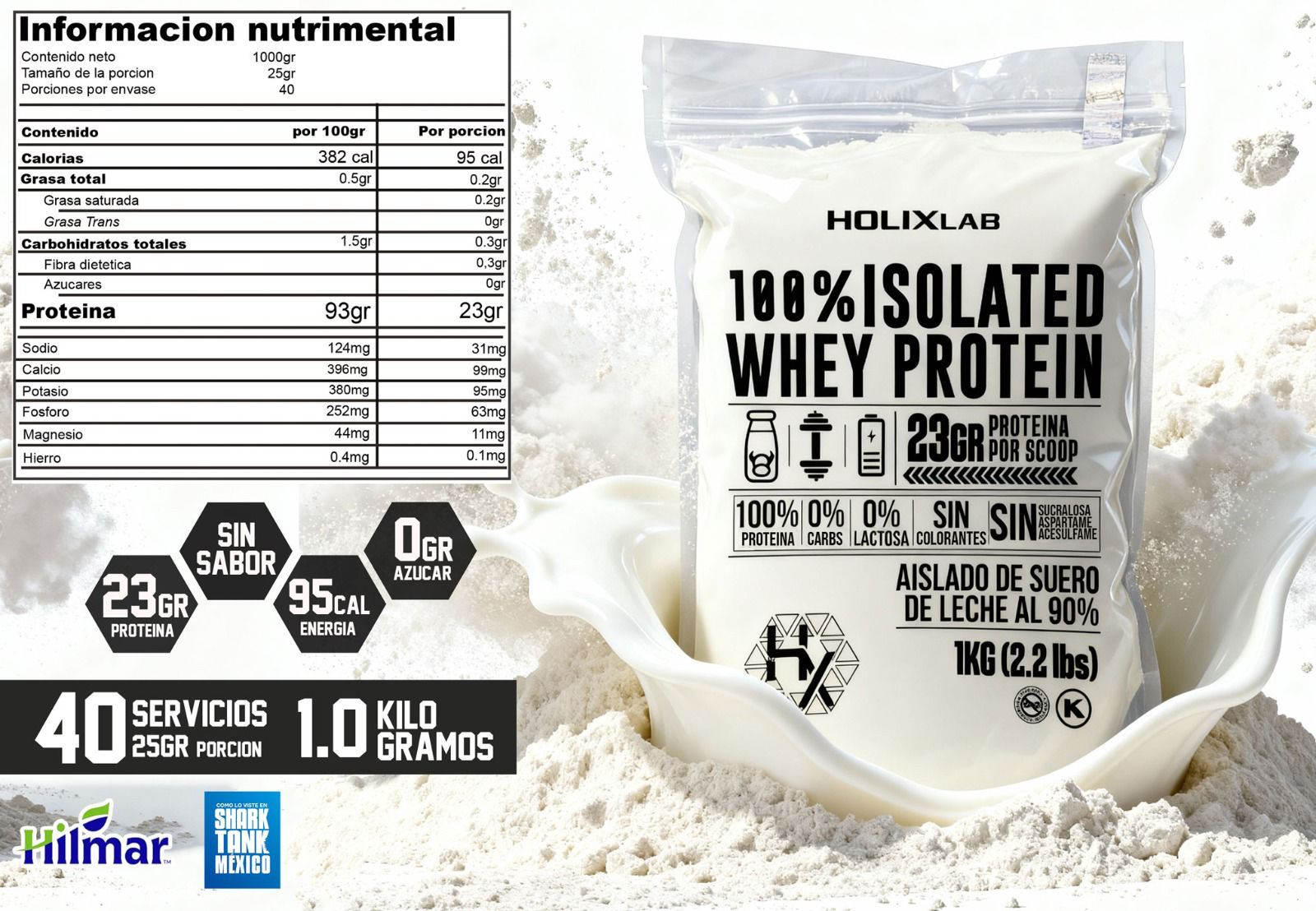 Proteína whey Holix lab (Sin Sabor)